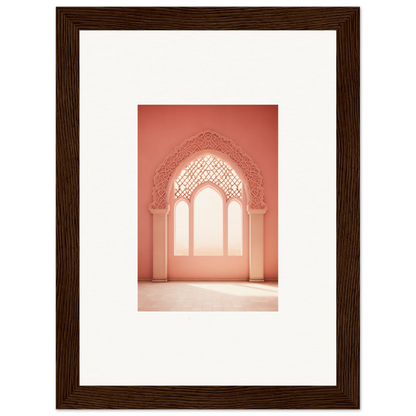 Ornate coral archway with Moorish details in Versaille Sunset Reimagined framed wall art