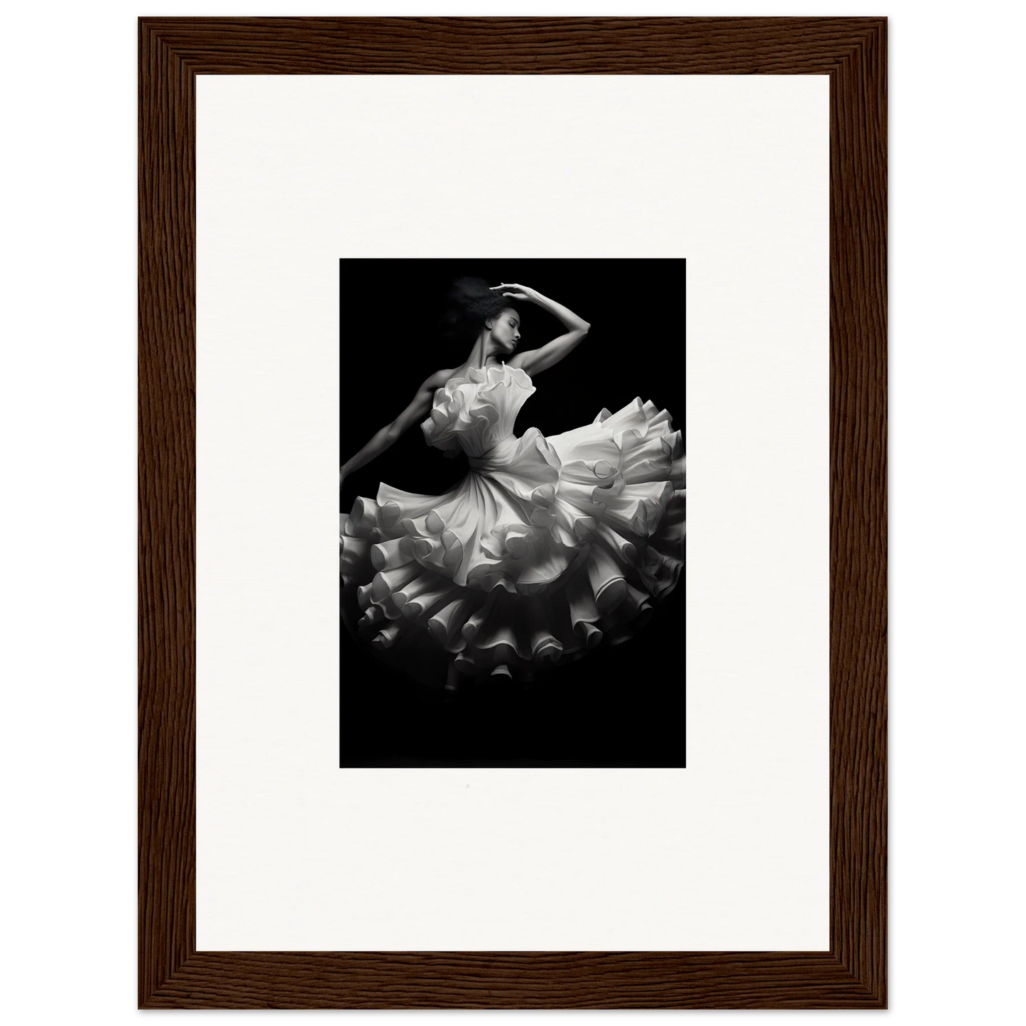 Graceful dancer in ruffled dress from Nocturnal Flourishbyen special edition art™