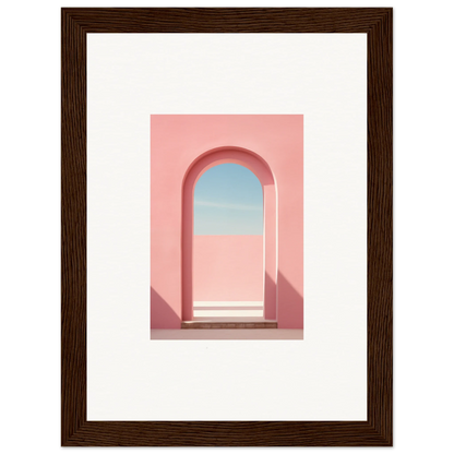 Pink arched doorway against blue sky in special edition art™ Echo of Horizons framed wall