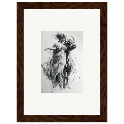 Black and white sketch of graceful dancers for Metaphoric Taurus Whispers special edition art™