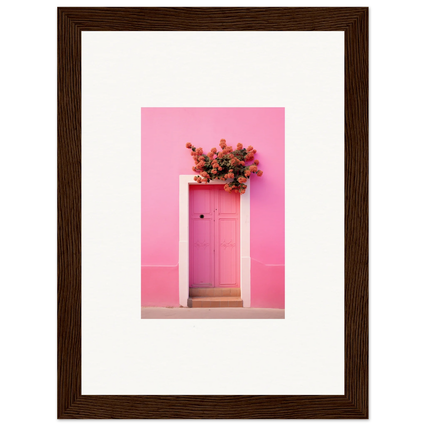 Vibrant Pink door with red flowers, perfect for Quantum Pink Serenade special edition art™