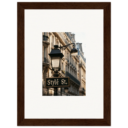 Street lamp with Style St sign, perfect canvas print for room decoration and wall art