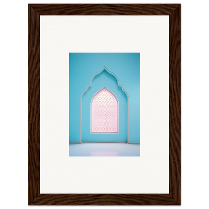 Framed photograph of an ornate Islamic archway with a pink window from Souls Diffilveres