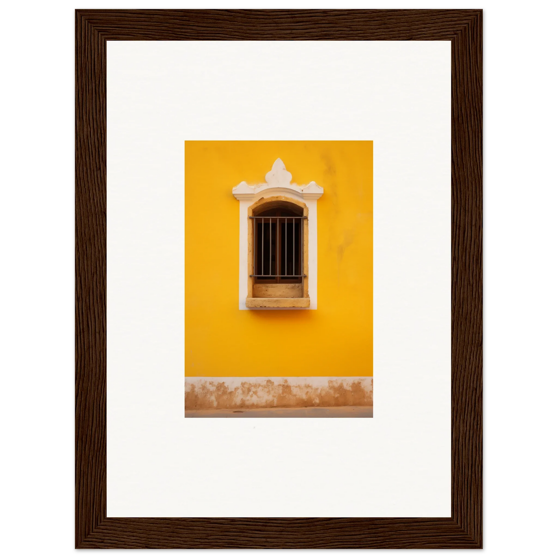 Ornate window with bars on a yellow wall for Daisy Dreamgate Portal special edition art™