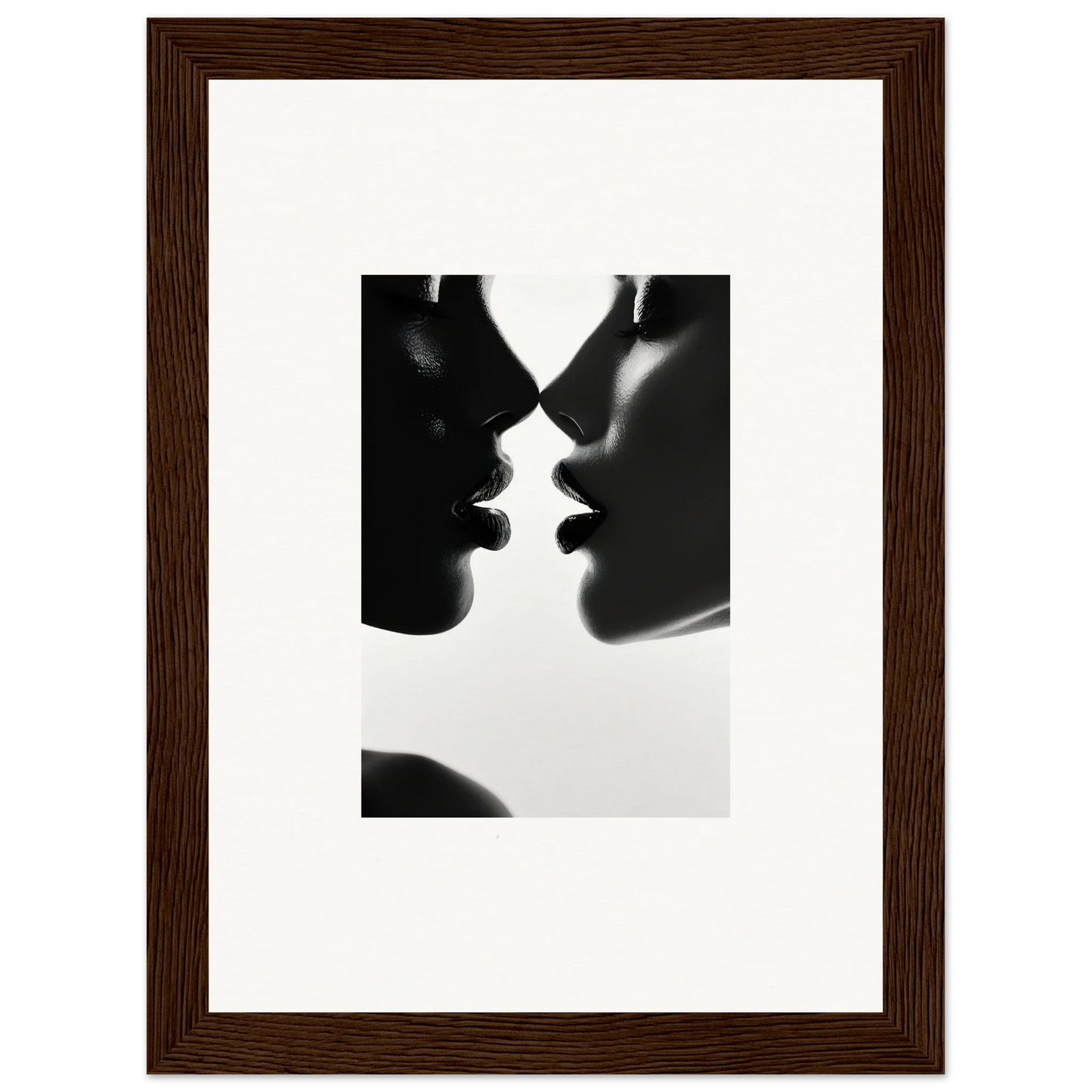 Silhouetted profiles in an intimate moment, perfect for Ephemeral Echoes Touch art