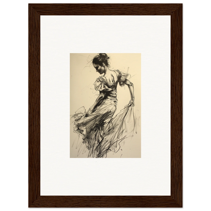 Sketch of a dancer in flowing dress from Shadow Waltz special edition art™ framed wall