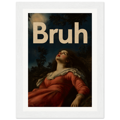 "Moonlit Bruh Reverie Framed Wall Art showcasing modern elegance and classical whimsy for stylish home decor."