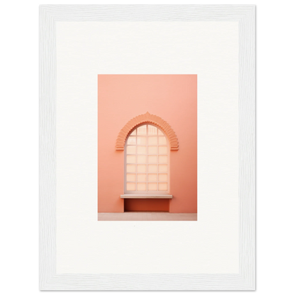 Arched window alcove with peachy pink built-in shelf from Windows Morning Whisper