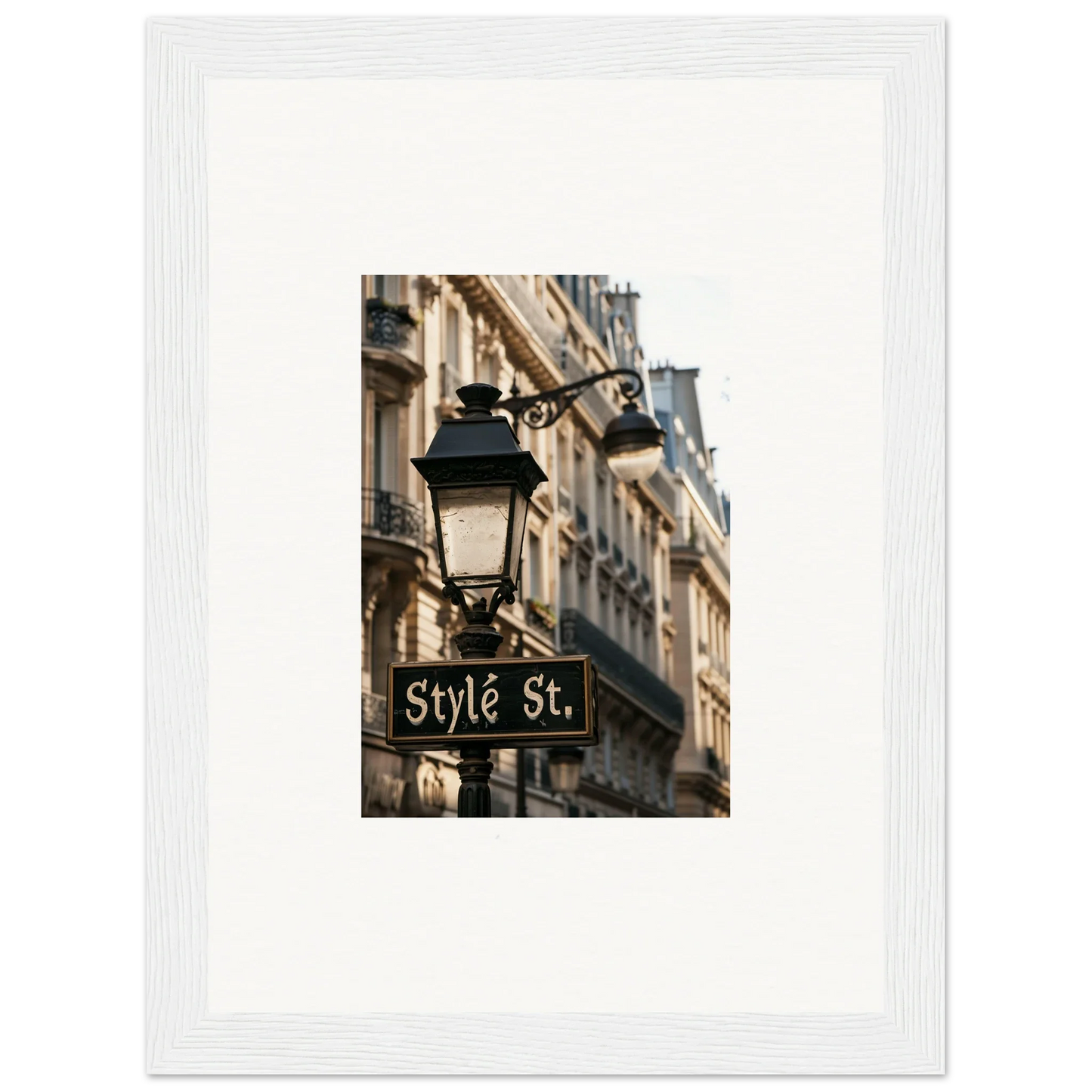 Stylish wall art of a Parisian street sign for unique room decoration in Stylöh Valbgrove