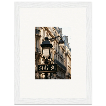 Stylish wall art of a Parisian street sign for unique room decoration in Stylöh Valbgrove