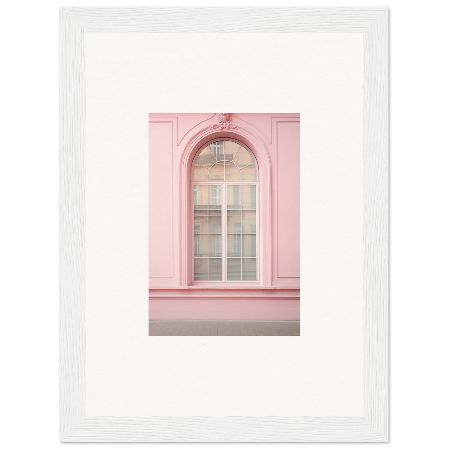 Arched window with white panes in a Pink wall from Pink Sonata Vibrations art piece