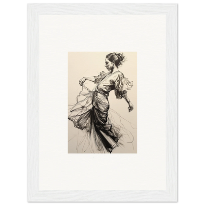 Elegant woman in flowing dress captured in Midnight Dance Whispers special edition art™