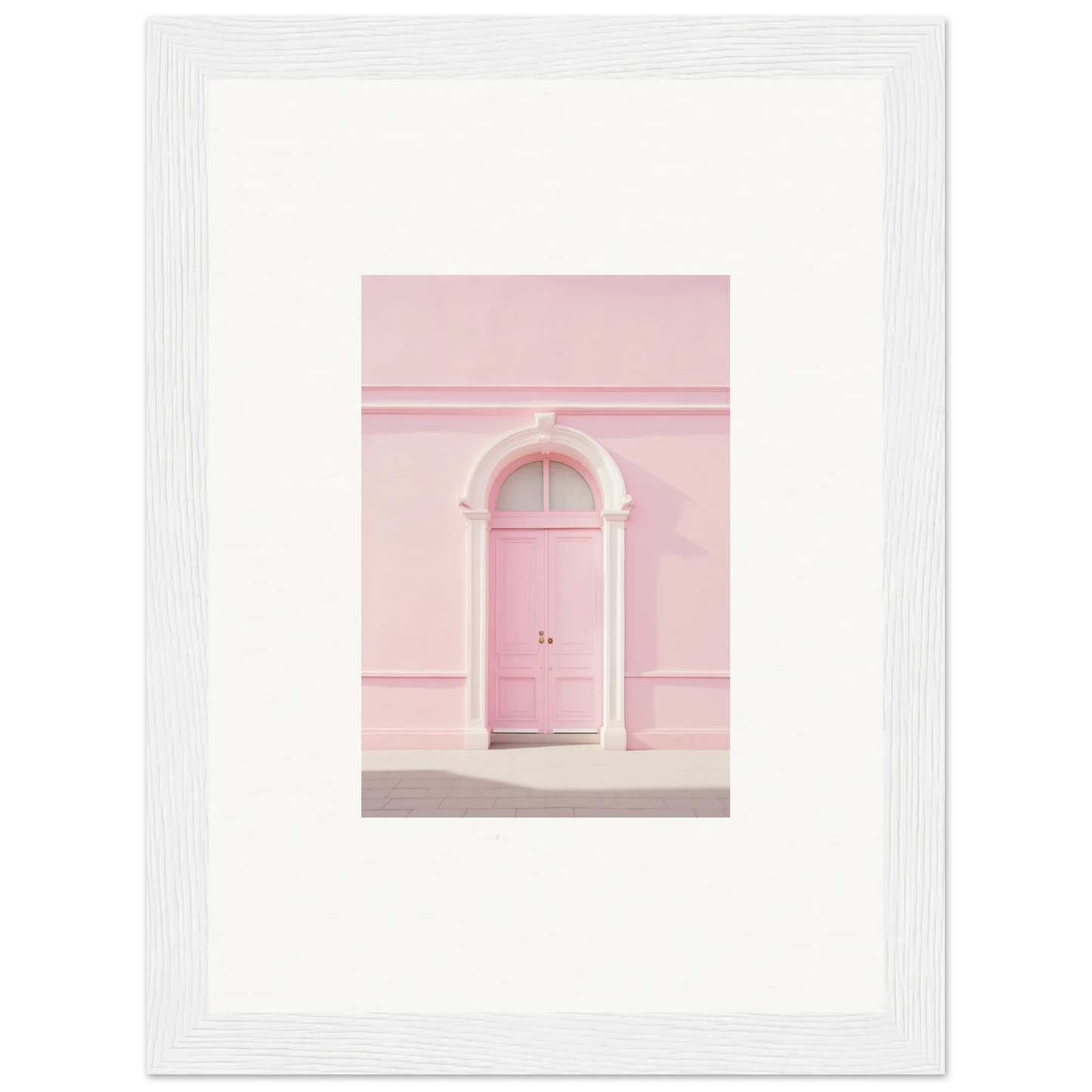 Pink door with white trim in Pearly Baccarat Dream framed wall art special edition