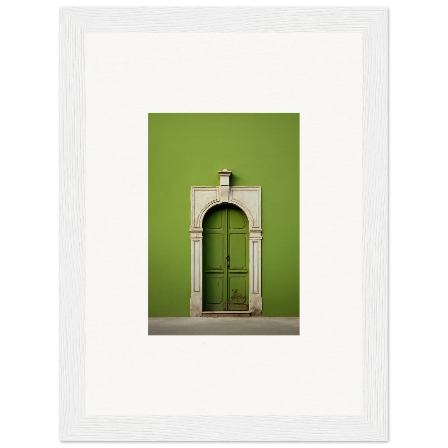 Green wooden door with stone archway from the Green Origins special edition art™ collection