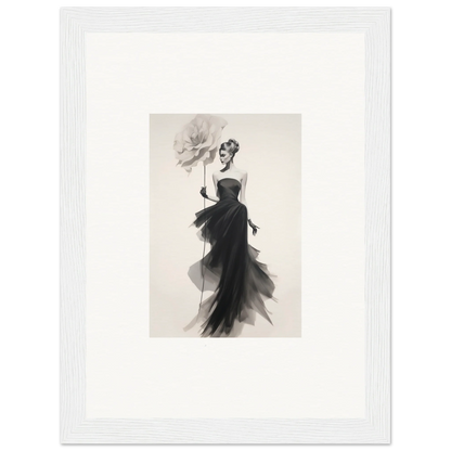 Elegant black and white fashion illustration for Opulent Reverie Lyrisans special edition art™