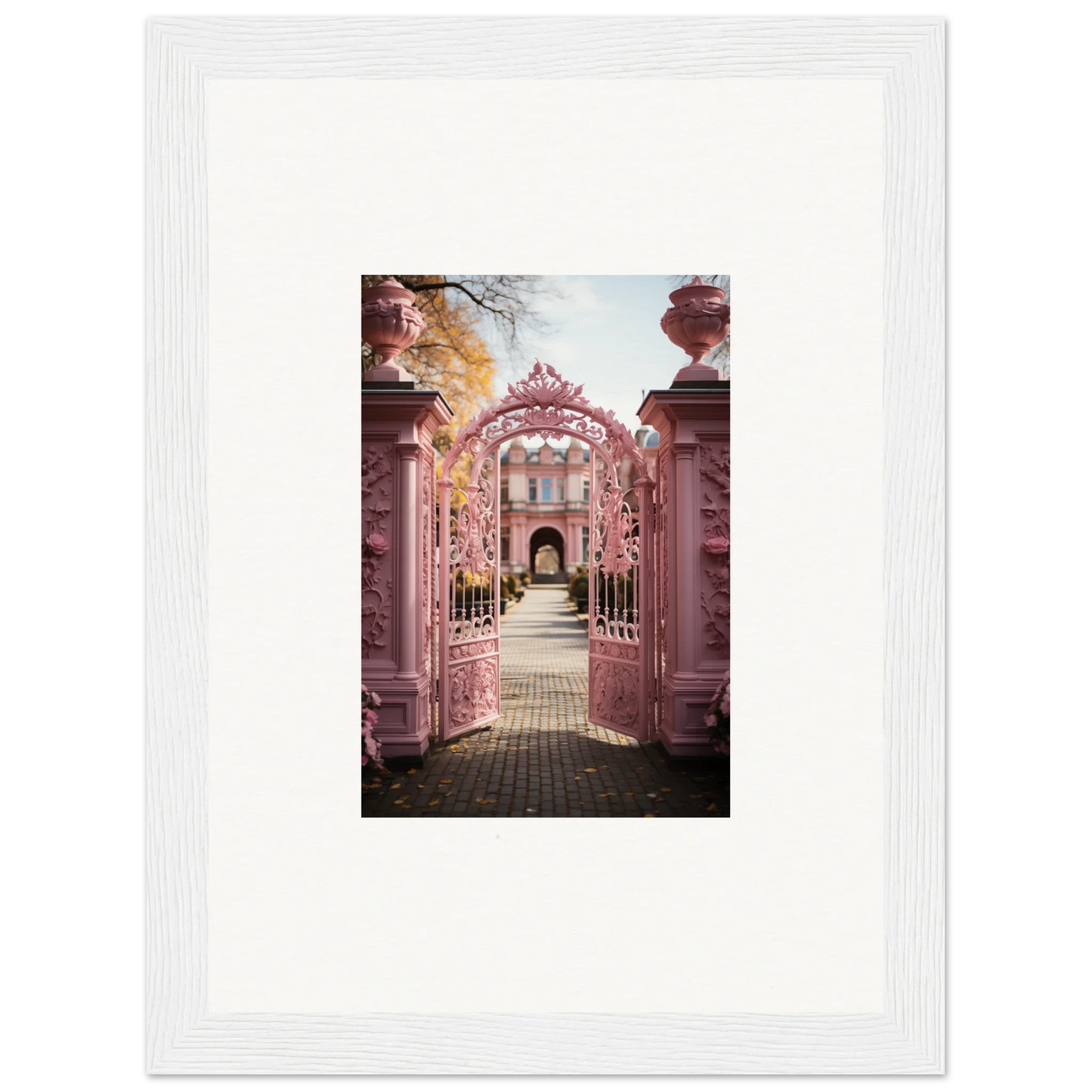 Pink floral archway creating a dreamy path in Sugarcotton Visions Gateway