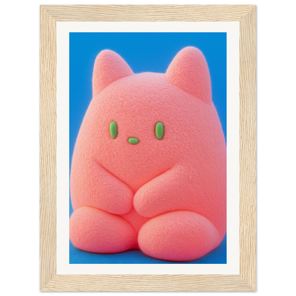 Plush Pink Cosmos framed wall art featuring a whimsical character, perfect for stylish home decor and cool room decor.