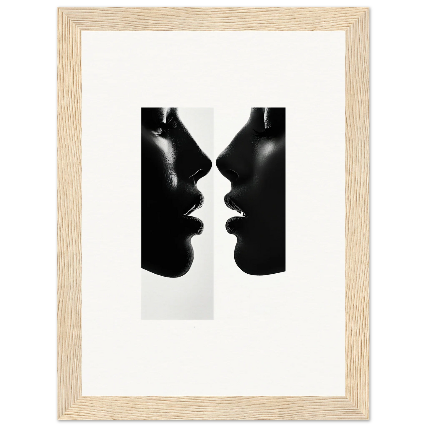 Silhouetted profiles in black and white from Liminal Echoes special edition art™