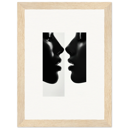 Silhouetted profiles in black and white from Liminal Echoes special edition art™