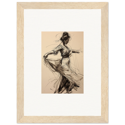 Elegant dancer sketch in motion from the Ephemeral Whirling Arcade special edition art™