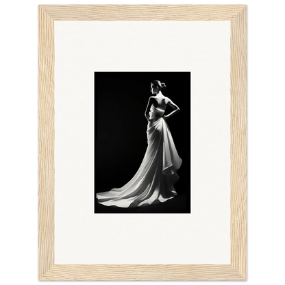 Elegant evening gown in motion highlighting Ephemeral Grayscale Elegance special edition art™