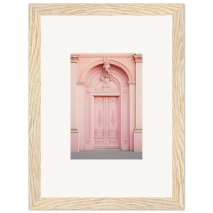 Ornate pink door with an arched frame from Porphyr Pink Processions special edition art™