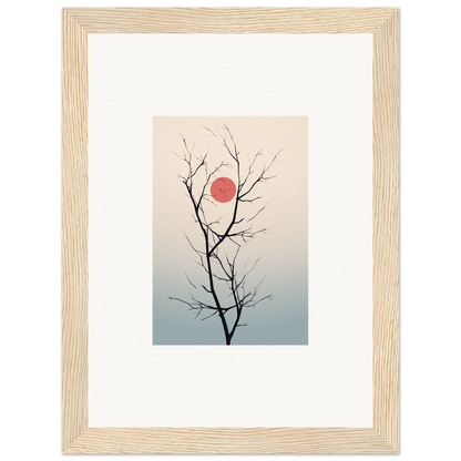 Bare tree branches silhouetted against a red sun, perfect for Serene Eclipse wall art