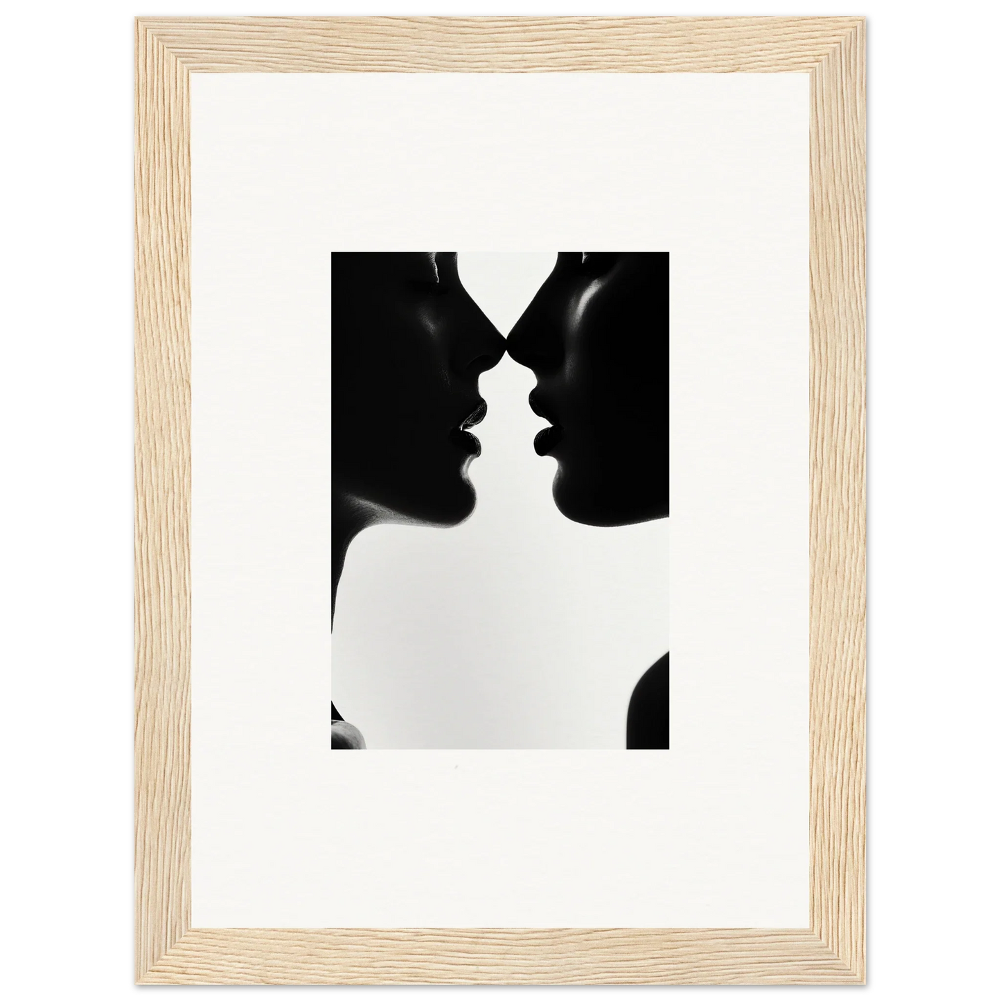 Two silhouetted profiles in a mirrored pose from Shadowed Sédual Symphony art piece