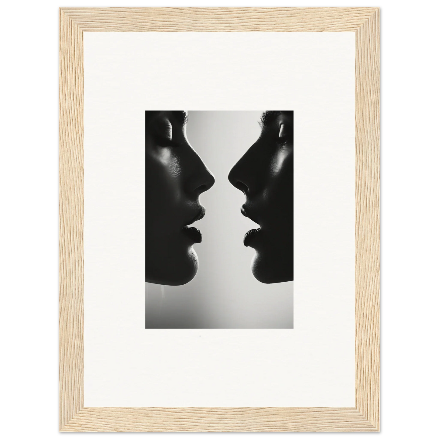 Two silhouetted profiles in black and white from Echo’s Embrace special edition art™