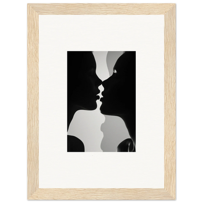 Black and white silhouettes of two profiles in an intimate moment for Nouveau Love Symphony