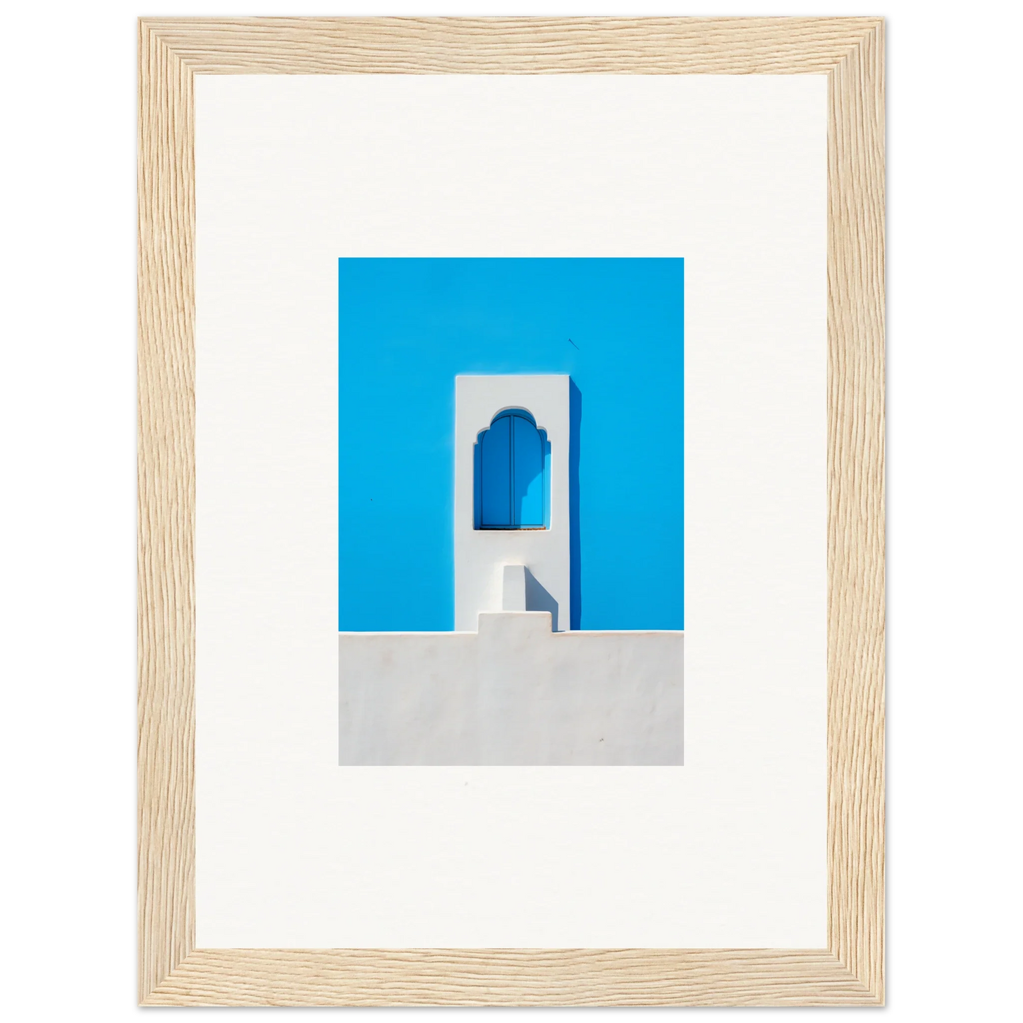 Minimalist Oikos Cerulean Aperturearches featuring a white archway against bright blue