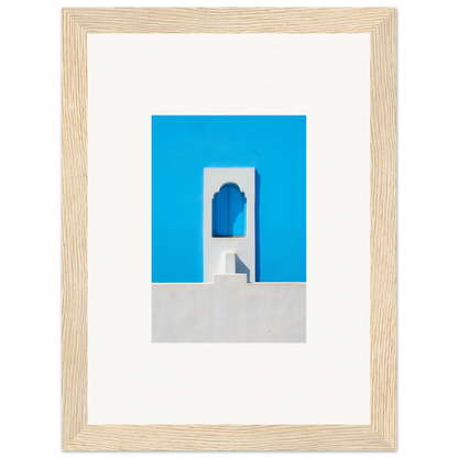 Minimalist Oikos Cerulean Aperturearches featuring a white archway against bright blue