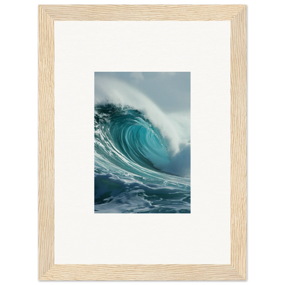 Powerful ocean wave curling in turquoise water, perfect for canvas print wall art