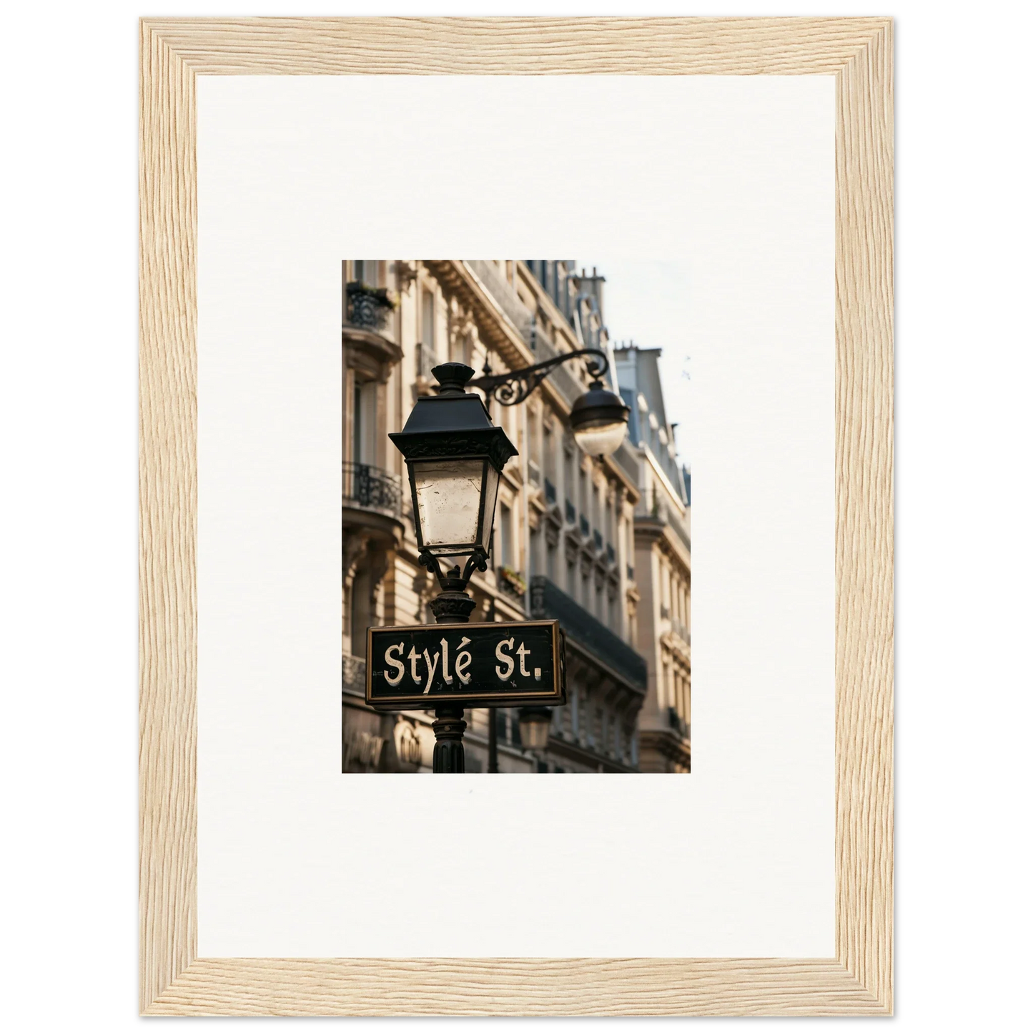 Street lamp with Style St sign, perfect for room decoration canvas print wall art