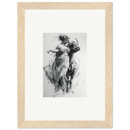 Black and white sketch of graceful dancers for Metaphoric Taurus Whispers art™