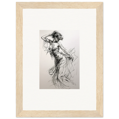 Black and white sketch of a dancer, celebrating Mystic Quantum Soliloquy art™