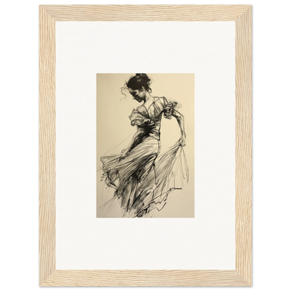 Elegant dancer in flowing dress, featured in Ethereal Pause Beneath special edition art™