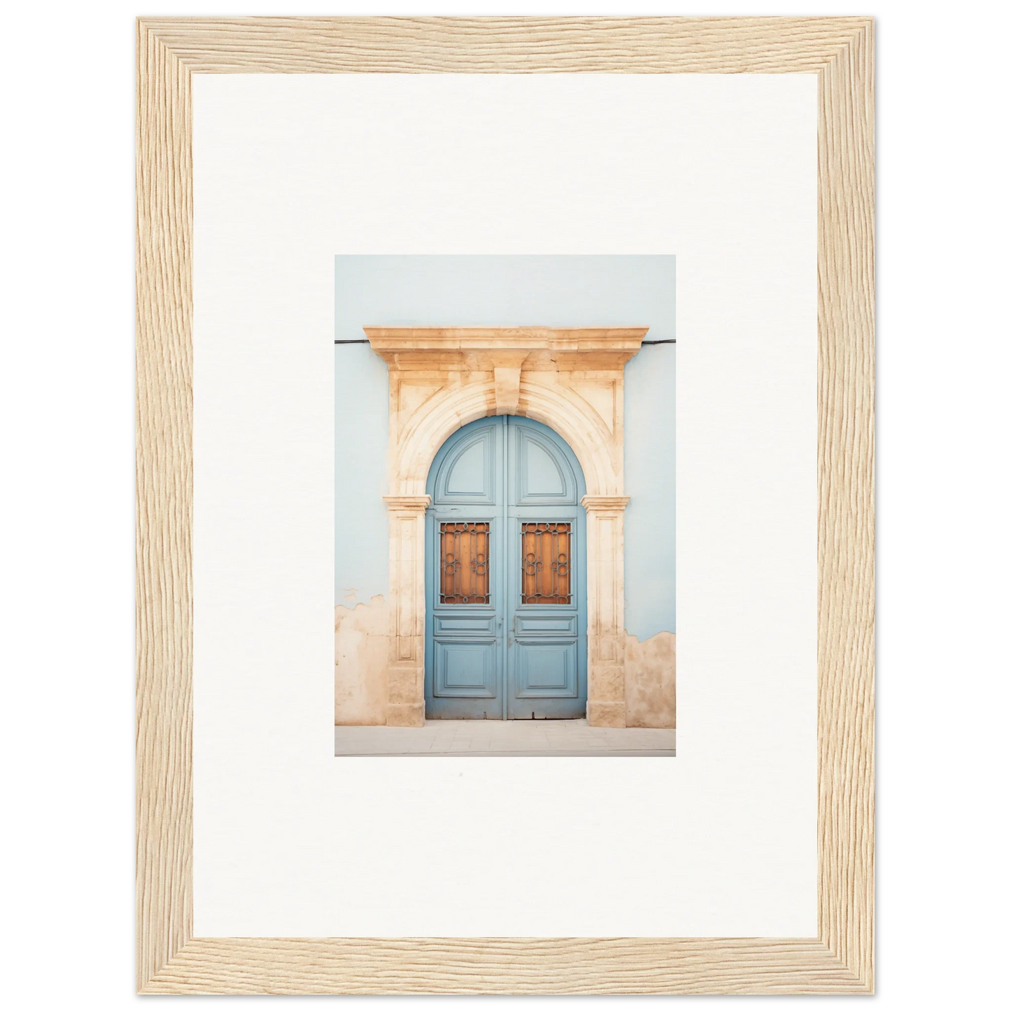 Light blue double door in arched stone frame from the special edition art™ Threshold of Echoes