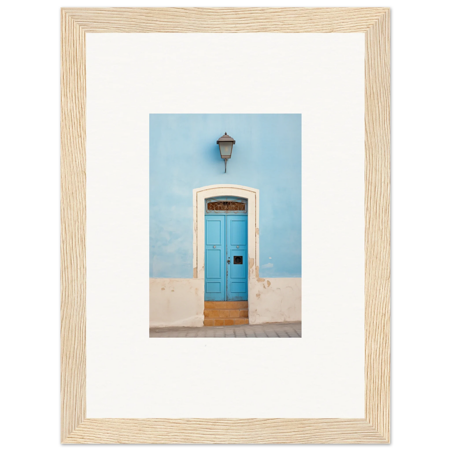 Bright turquoise door with arched frame, perfect for Surreal Azure Vesaurrezz art