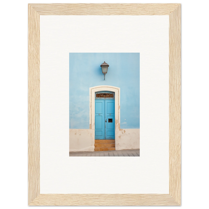 Bright turquoise door with arched frame, perfect for Surreal Azure Vesaurrezz art