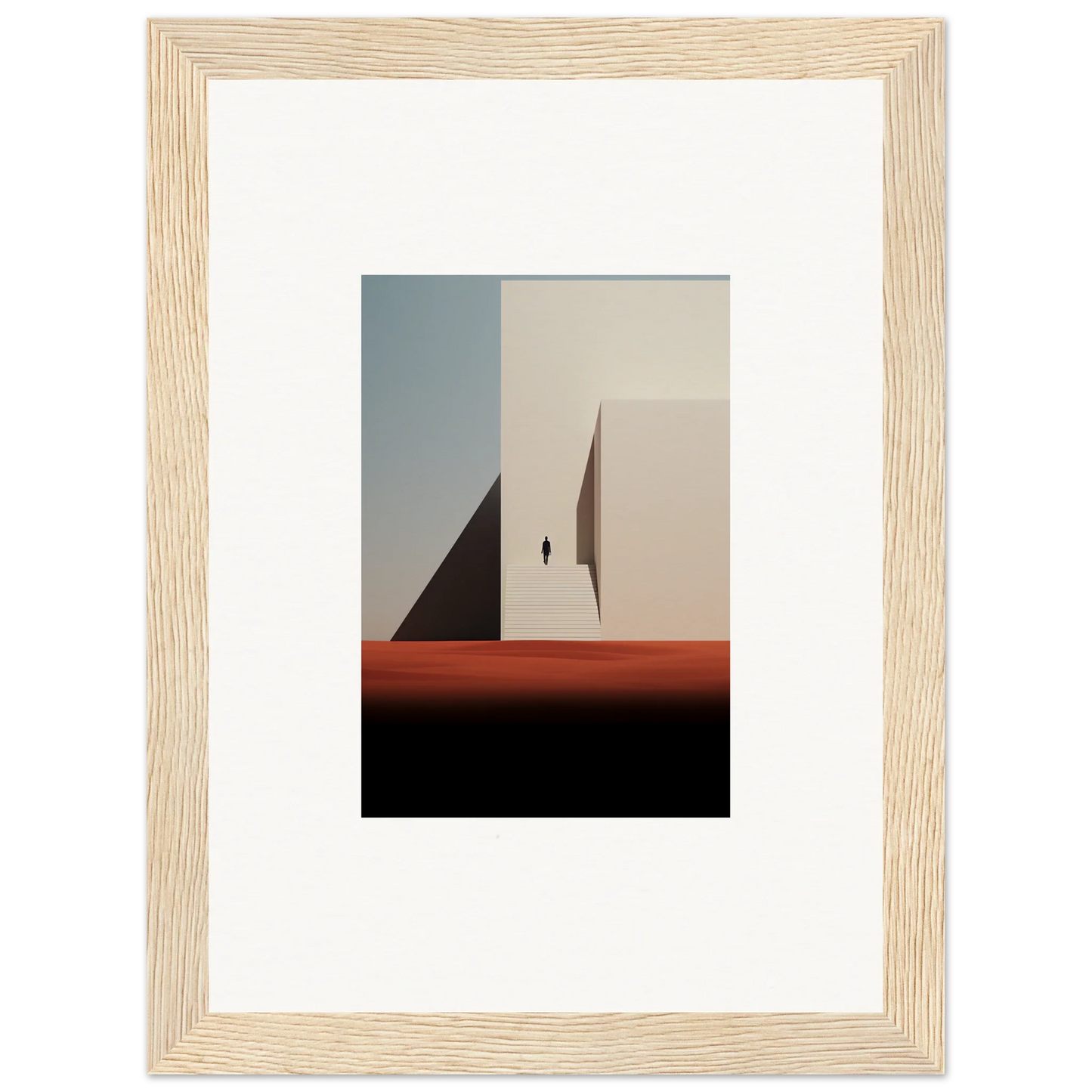 Framed minimalist photo showcasing geometric shapes in Sombra Espérante architecture design