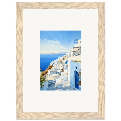 Framed photograph of Santorini showcasing Mediterranean Serenity Remastered art™