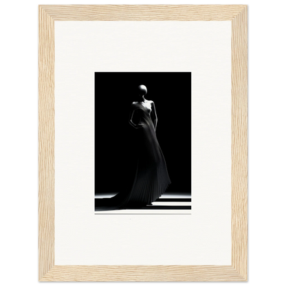 Elegant black and white figure in evening gown from Echoes Velvet Mirage special edition art™