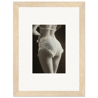 Black and white wall art of woman in lace underwear for chic room decoration