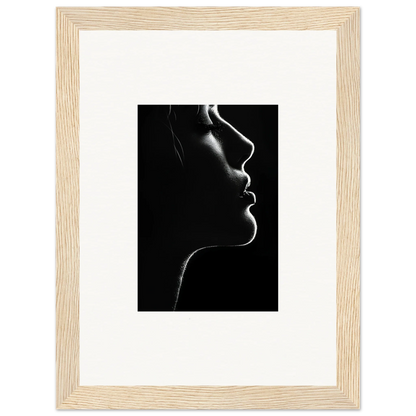 Black and white silhouette showcasing delicate features in Velvet Void Sensation art