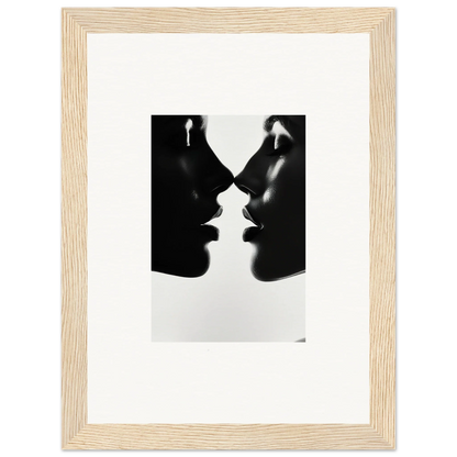 Two silhouetted profiles almost kissing, perfect for Eclipsing Soulcare Kisses art