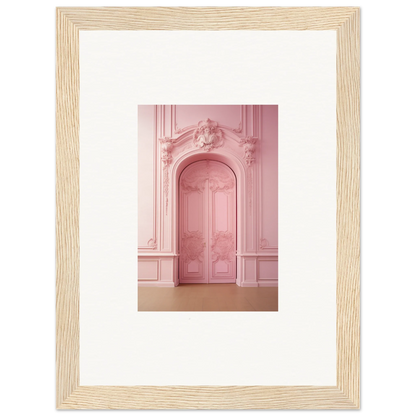 Ornate pink door with cherub molding in Gentle Whims Myths special edition art™