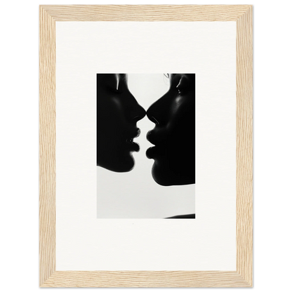 Two silhouetted profiles in a near-kiss, perfect for Nights Echoes framed art