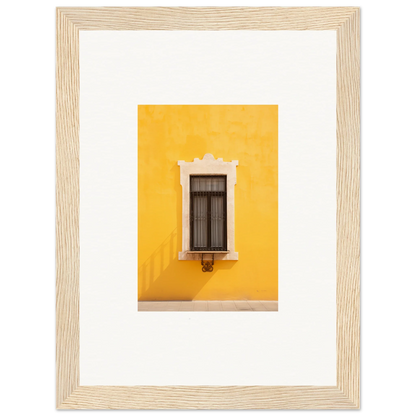 Ornate white-trimmed window on a yellow wall in Window’s Giallo Reverie special edition art™