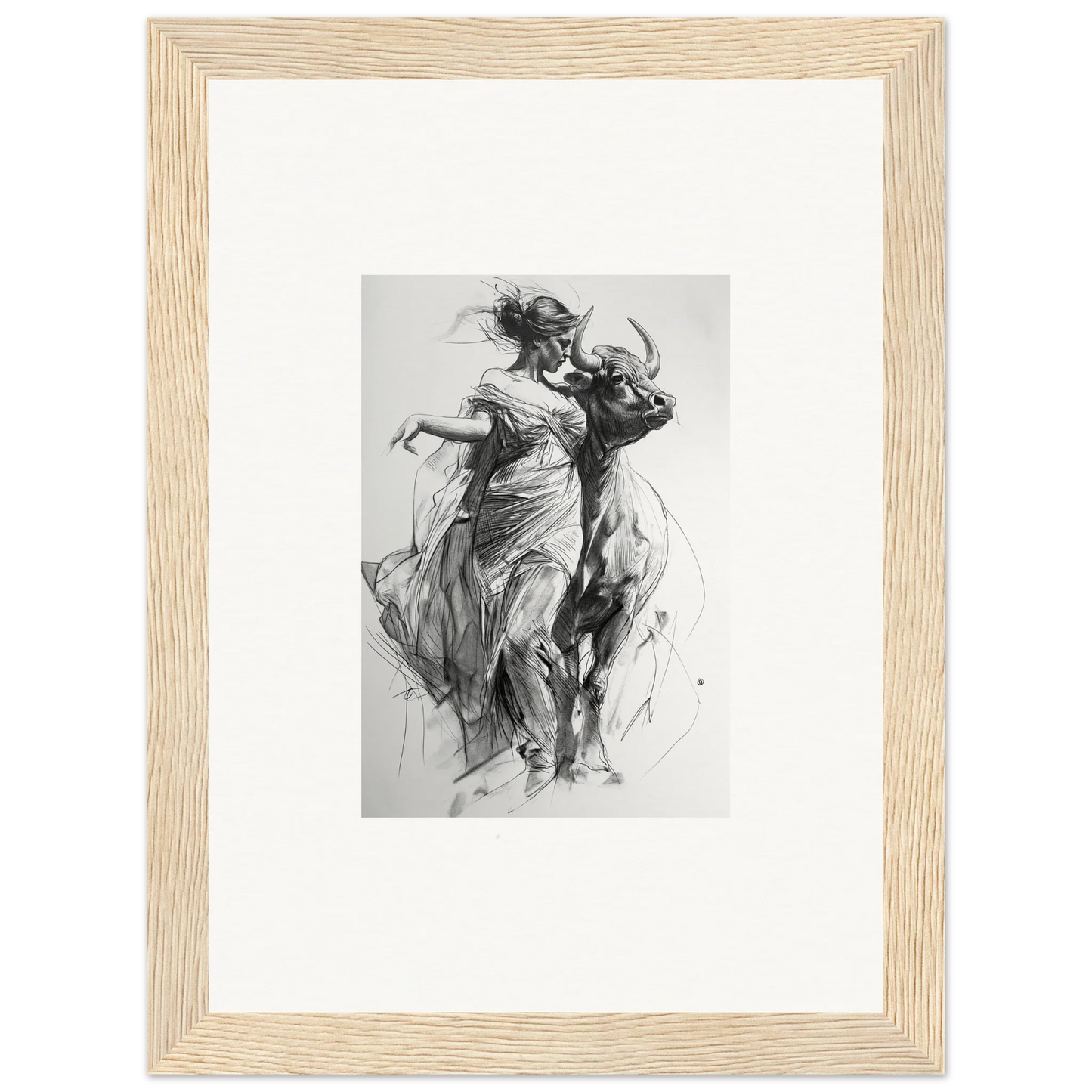 Black and white sketch of dancers in flowing dresses, perfect for Forest Flame Dance art